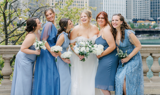 Caitlin & Sam's romantic blue and white wedding