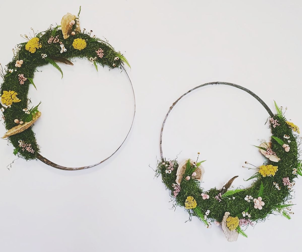 Barrel hoop wreaths